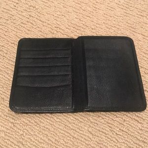 Black leather passport wallet
